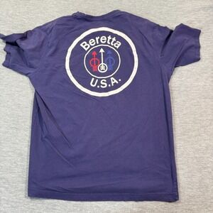 Beretta Shirt Men Medium Purple Short Sleeve Graphic Logo Shooting Gun Firearm